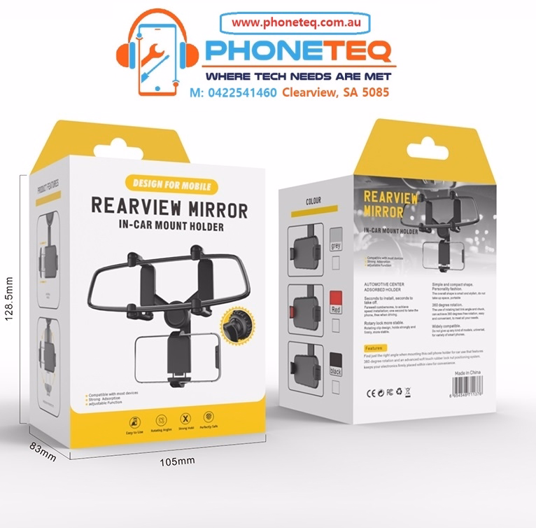 Rear-view Mirror Phone Holder - View 1
